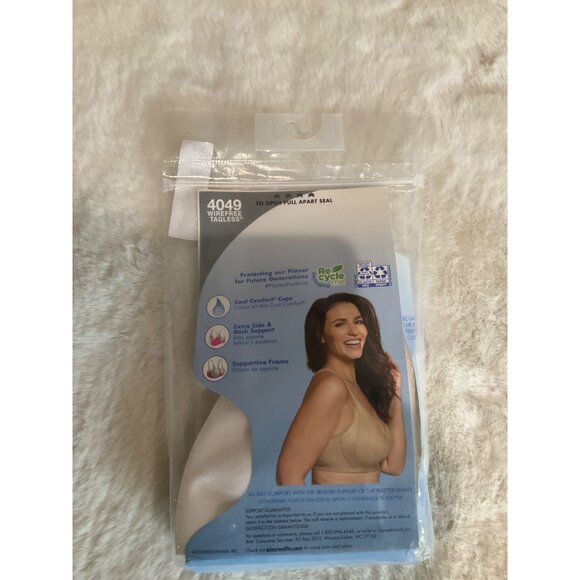 Playtex 18 Hour Side & Back Smooth Wireless Bra US4049 36D WHITE - Picture 3 of 5
